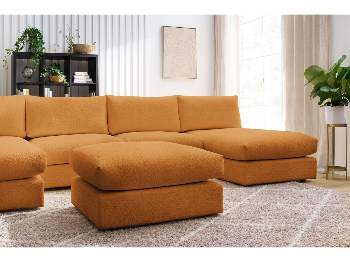 PARIS vaste panoramabank 100% modulaire badstof met 2 fauteuils, 2 chaise longues, 1 poef