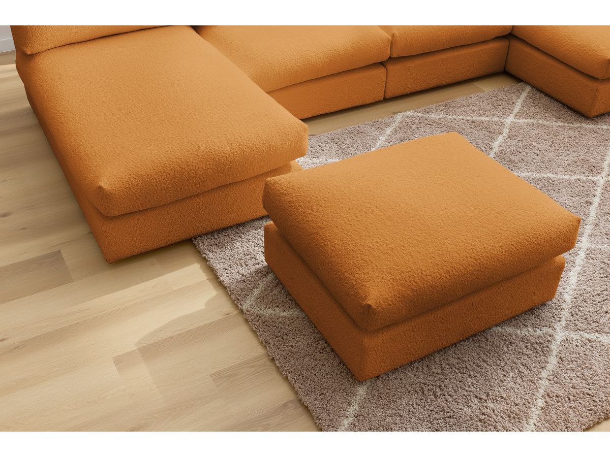 PARIS vaste panoramabank 100% modulaire badstof met 2 fauteuils, 2 chaise longues, 1 poef
