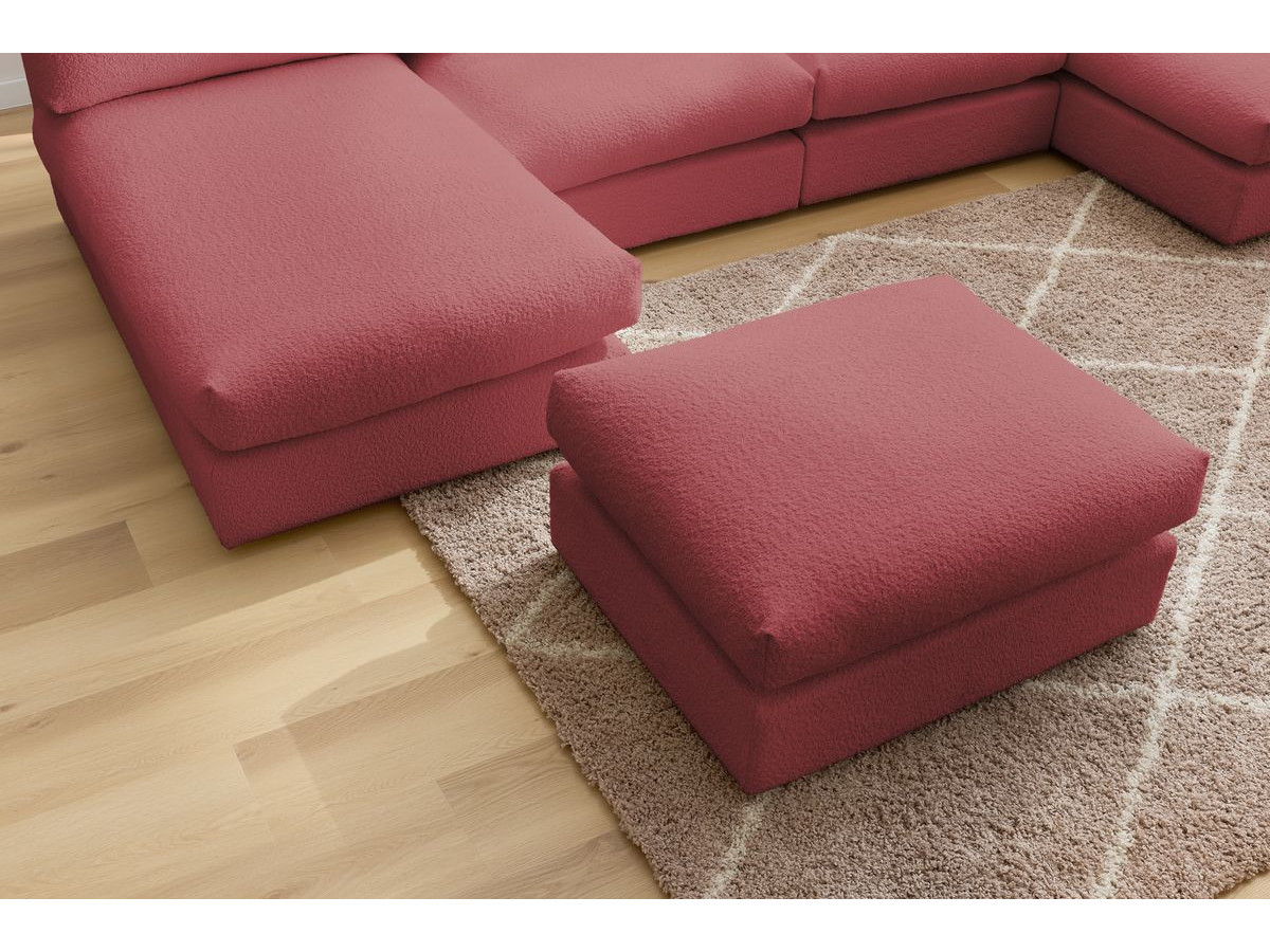PARIS vaste panoramabank 100% modulaire badstof met 2 fauteuils, 2 chaise longues, 1 poef