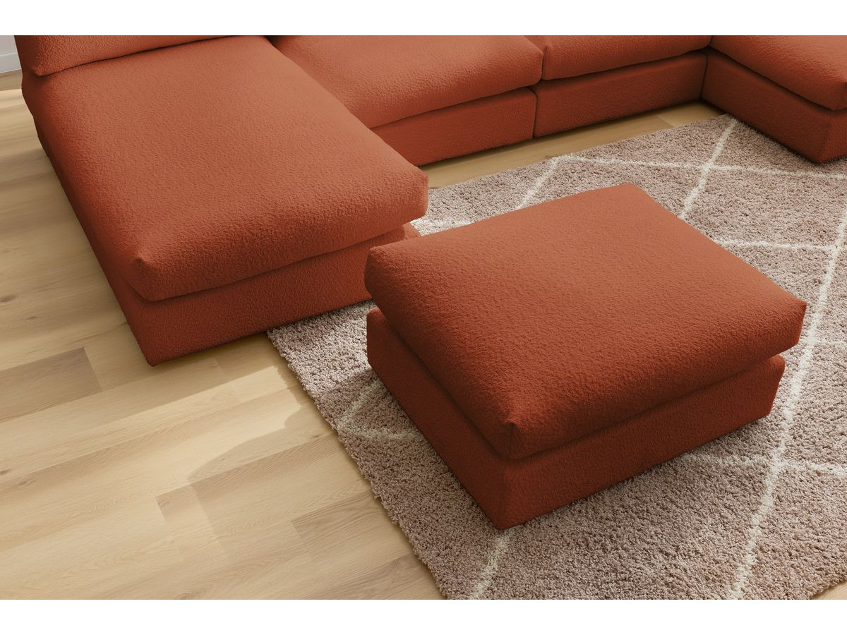 PARIS vaste panoramabank 100% modulaire badstof met 2 fauteuils, 2 chaise longues, 1 poef
