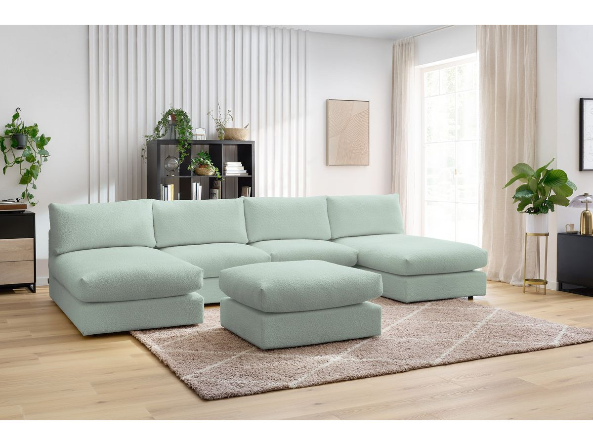 Canapé panoramique modulable PARIS bouclette vert — vue 5