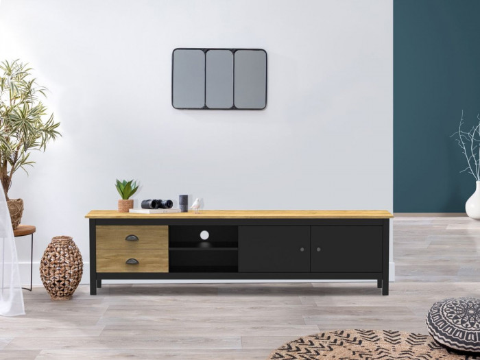 Meuble TV 180 cm ARAS Pin massif