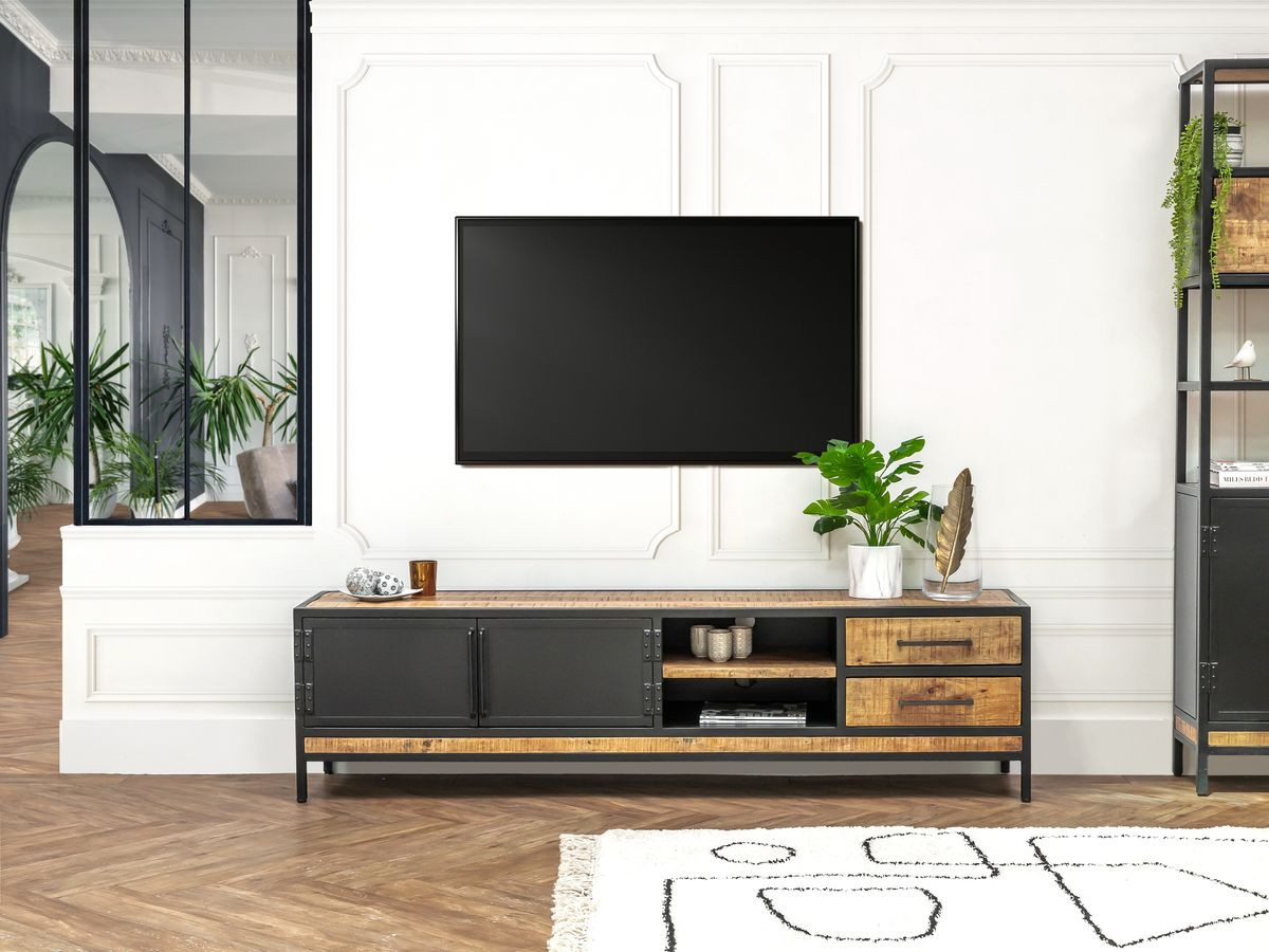 BEAUBOURG Set met 160 cm dressoir + tv-meubel massief mangohout
