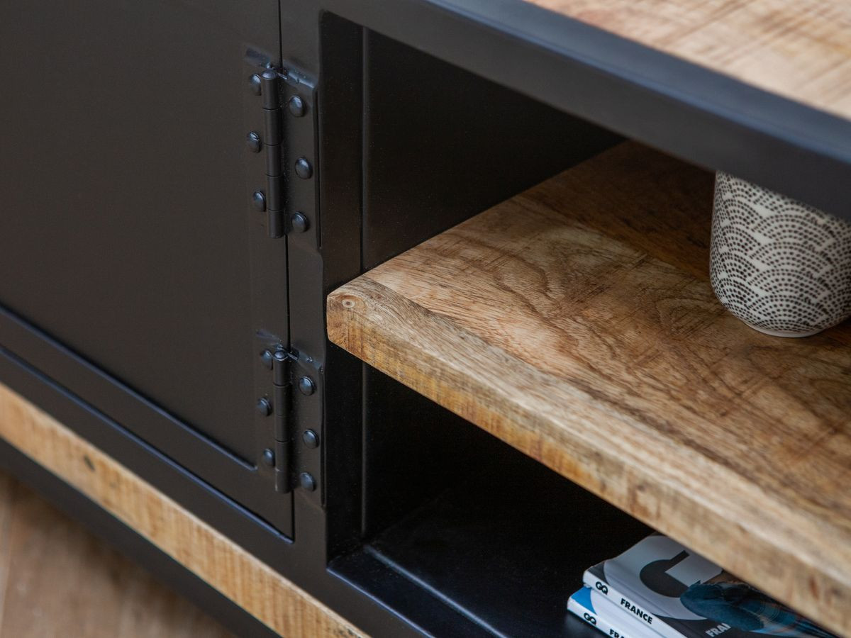 BEAUBOURG Set met 160 cm dressoir + tv-meubel massief mangohout