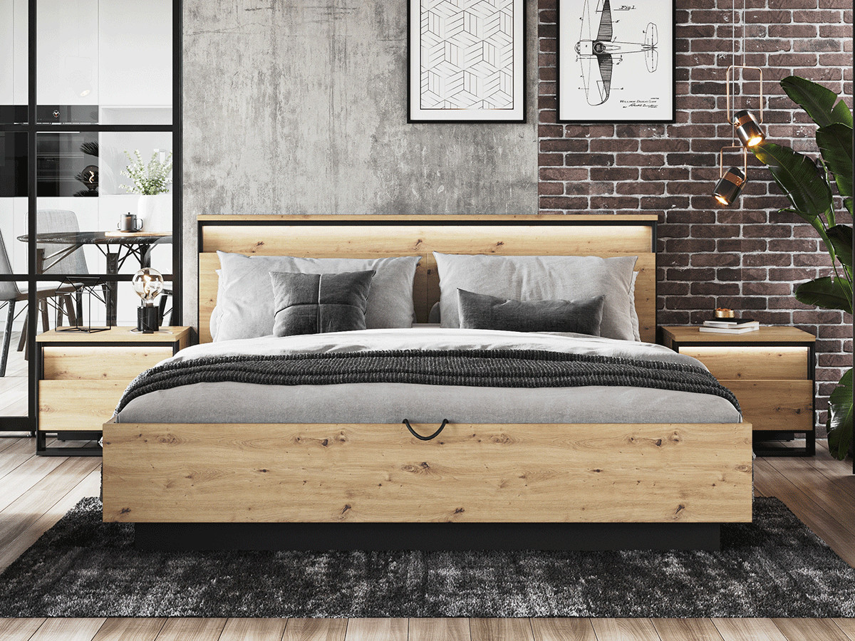 KYRIA set met opbergbed + 2 nachtkastjes