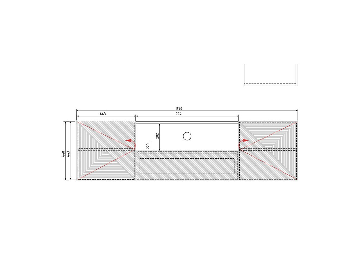 ALICE 167 cm wandmeubel