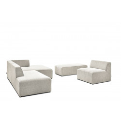 Angle fixe + 1 chauffeuse + pouf