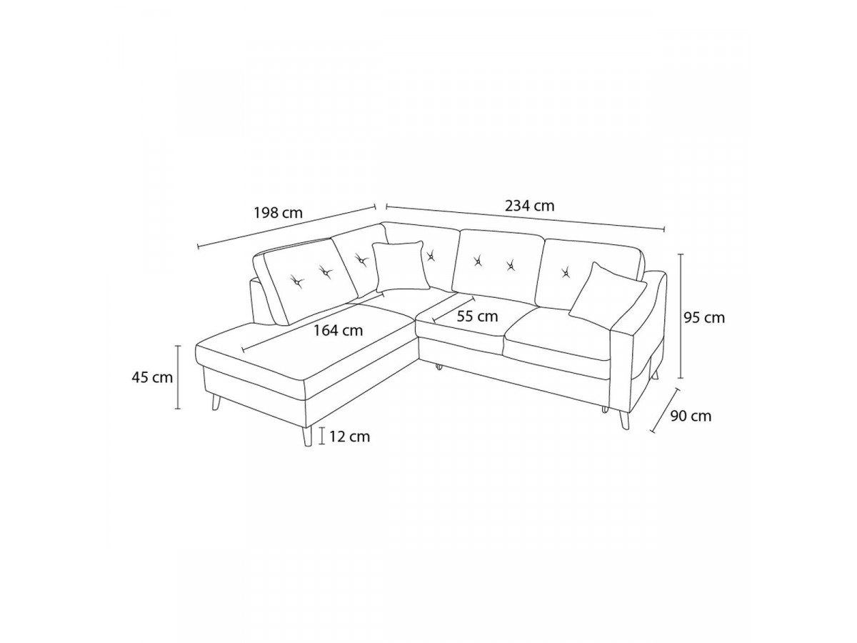 ZWEDEN L-vormige omvormbare hoekbank
