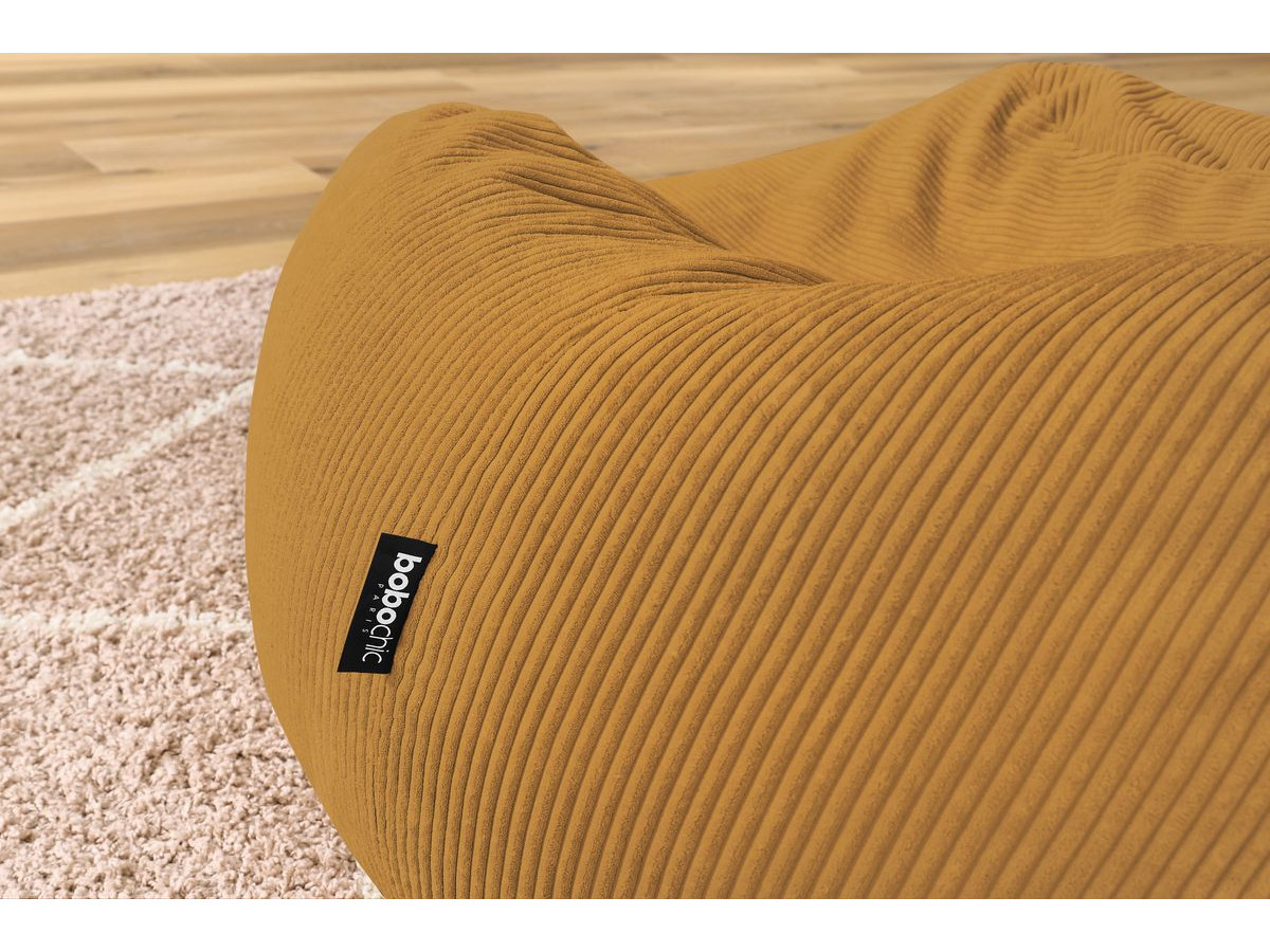 Canapé d'angle fixe EVEREST tissu chiné - Orange - Angle droit - 10 coussins