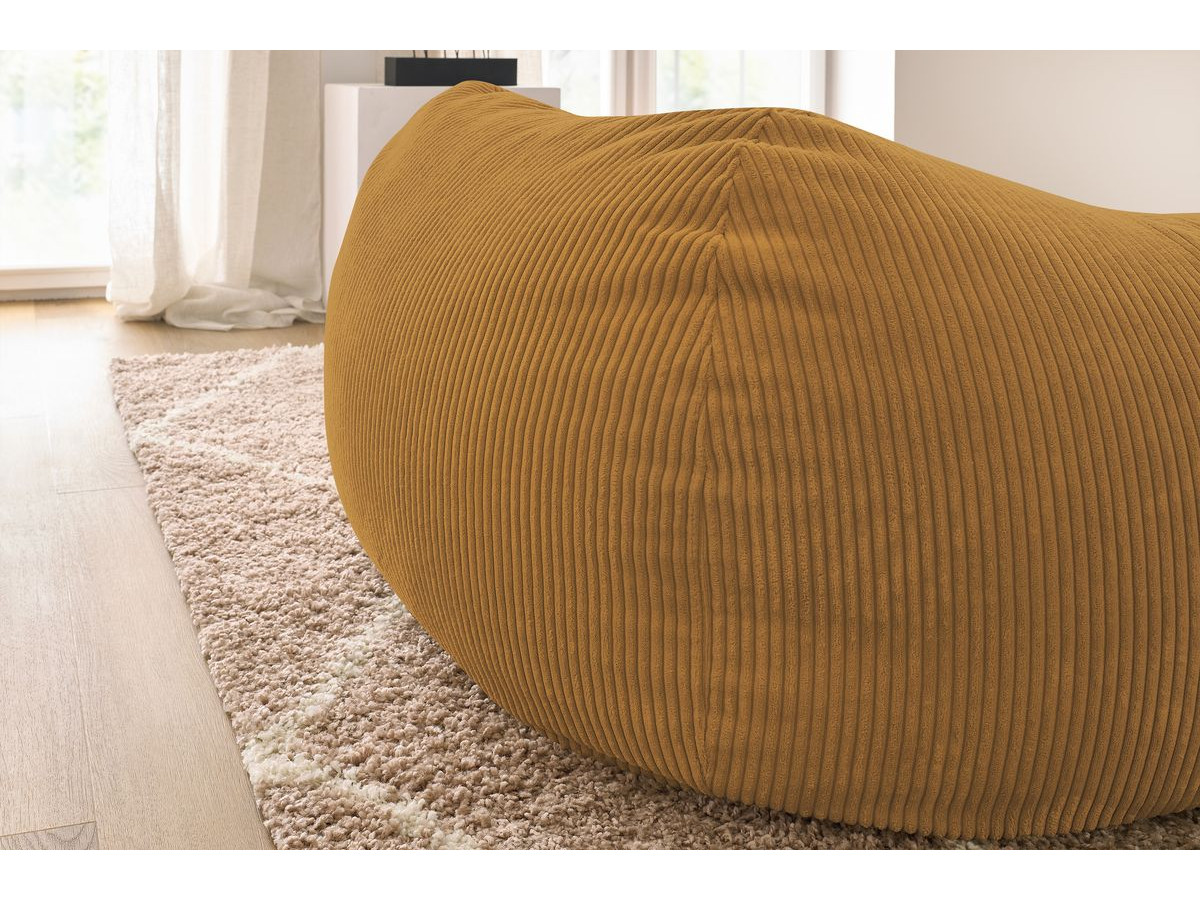 Canapé d'angle fixe EVEREST tissu chiné - Orange - Angle droit - 10 coussins