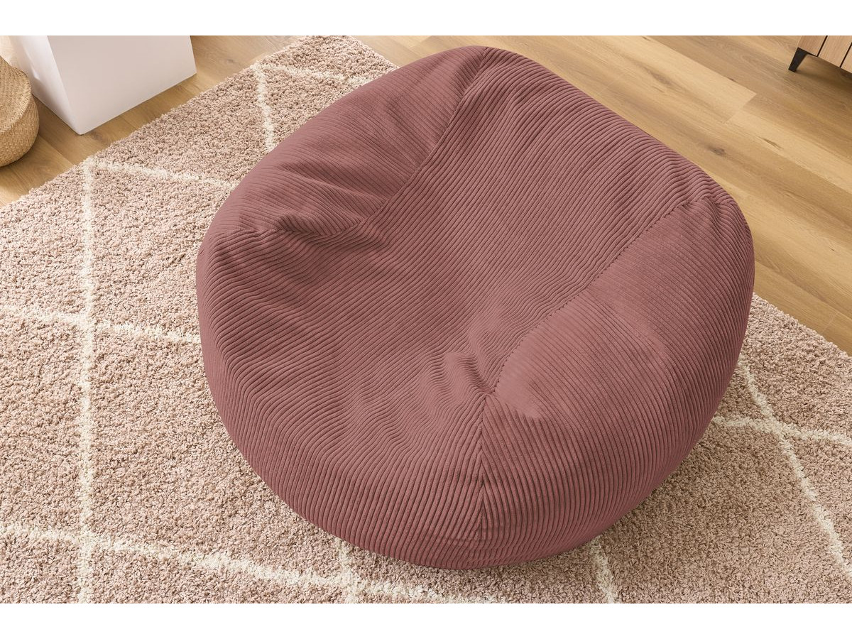 VOLTAIRE ultrazachte poef van corduroy