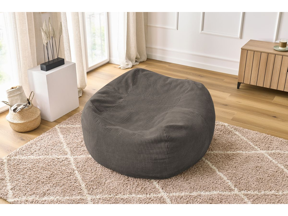Canapé d'angle fixe EVEREST tissu chiné - Orange - Angle droit - 10 coussins