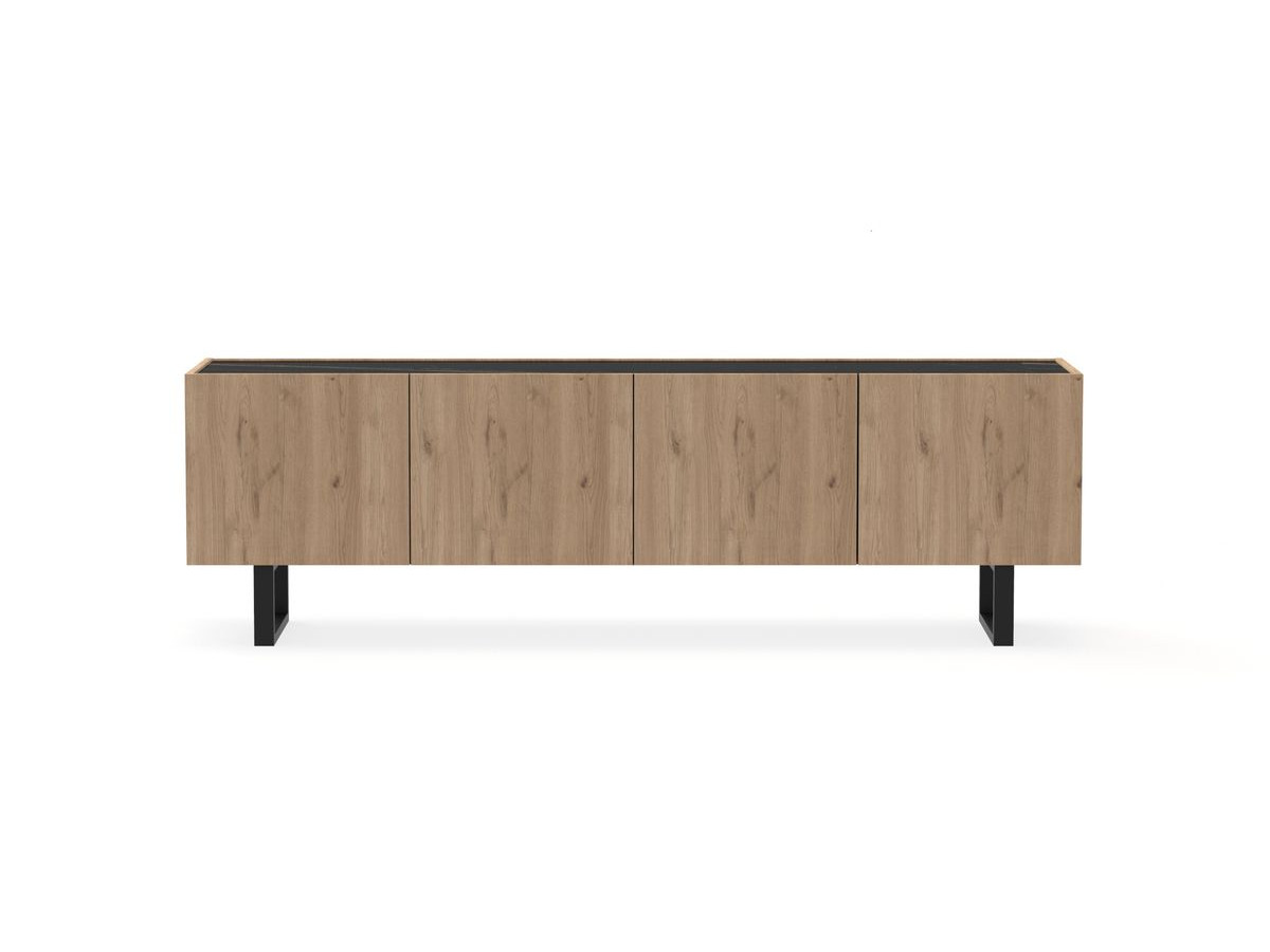 OPERA TV-meubel 180 cm met eikenhouten look en zwart marmerlook