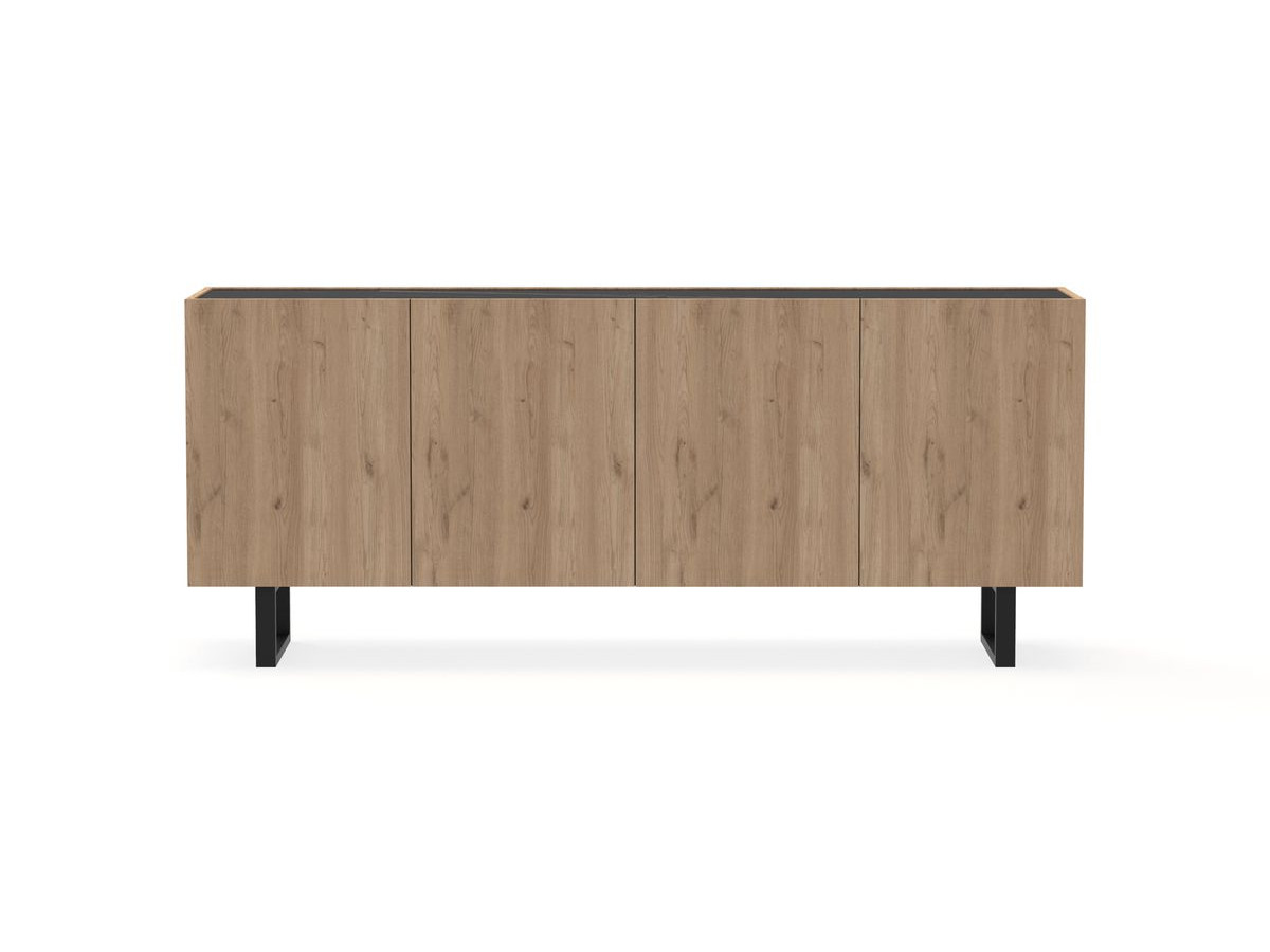 OPERA 4-deurs dressoir 180 cm eikenlook en zwart marmerlook