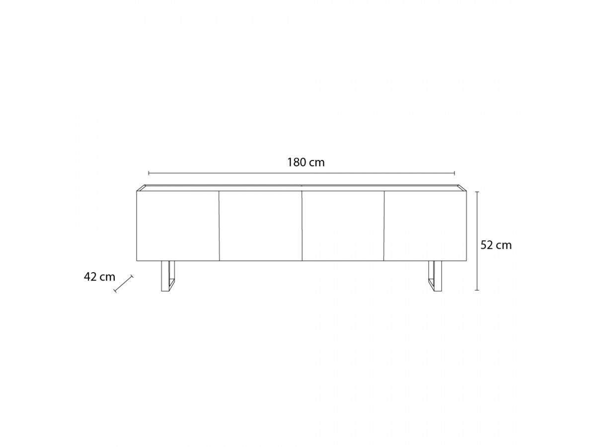 OPERA TV-meubel 180 cm met eikenhouten look en zwart marmerlook