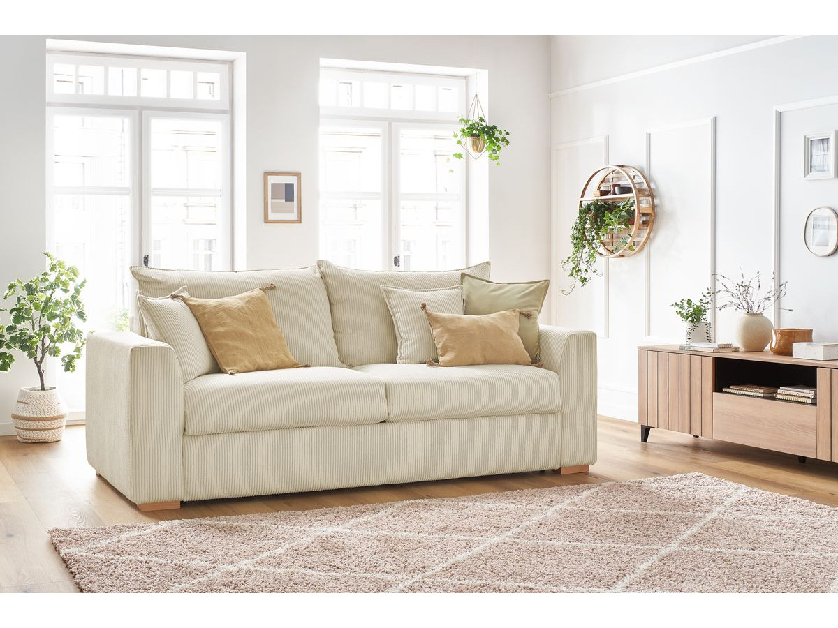 Canapé droit convertible AUGUSTIN ouverture express