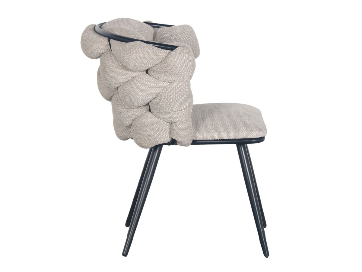 Lot de 2 chaises CHLOE texturé et pieds métal noir beige — vue 6