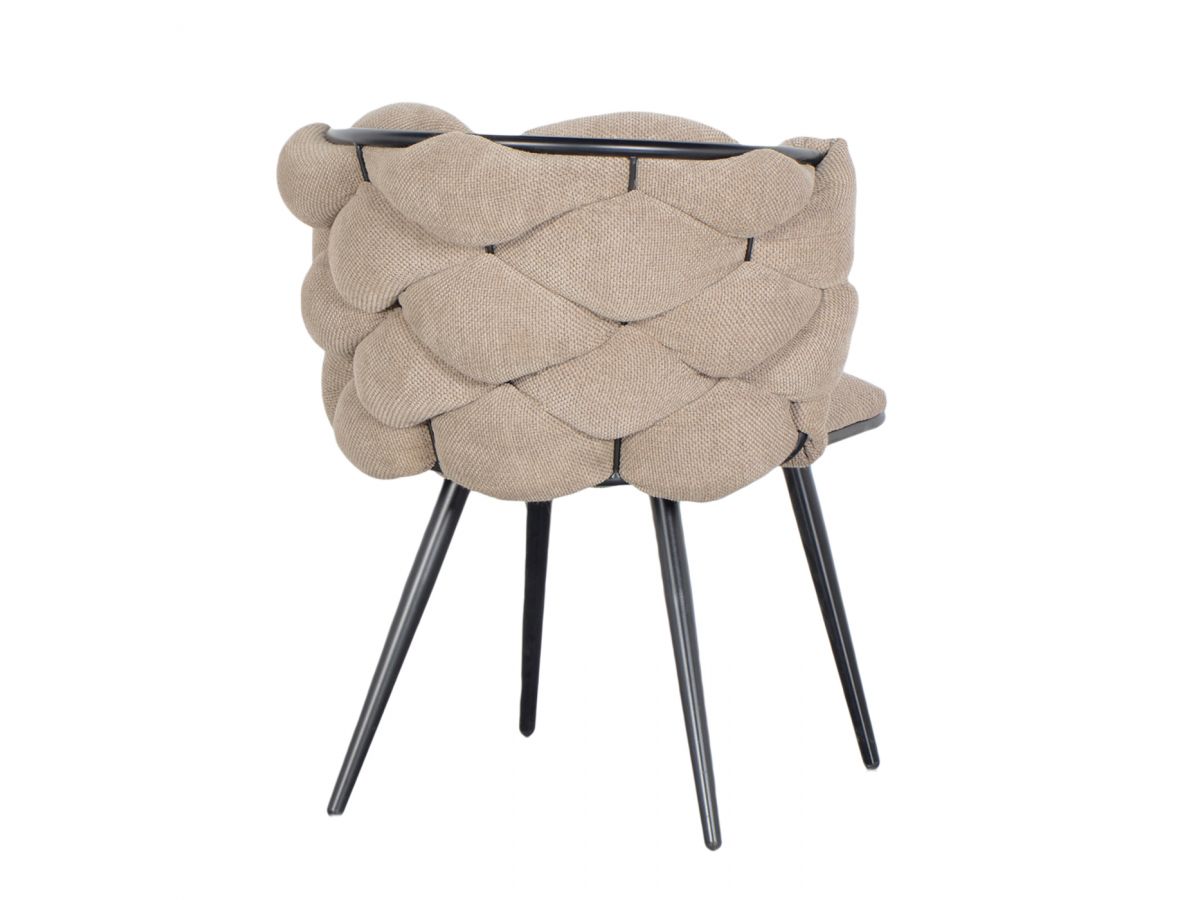 Lot de 2 chaises CHLOE texturé et pieds métal noir marron clair — vue 5