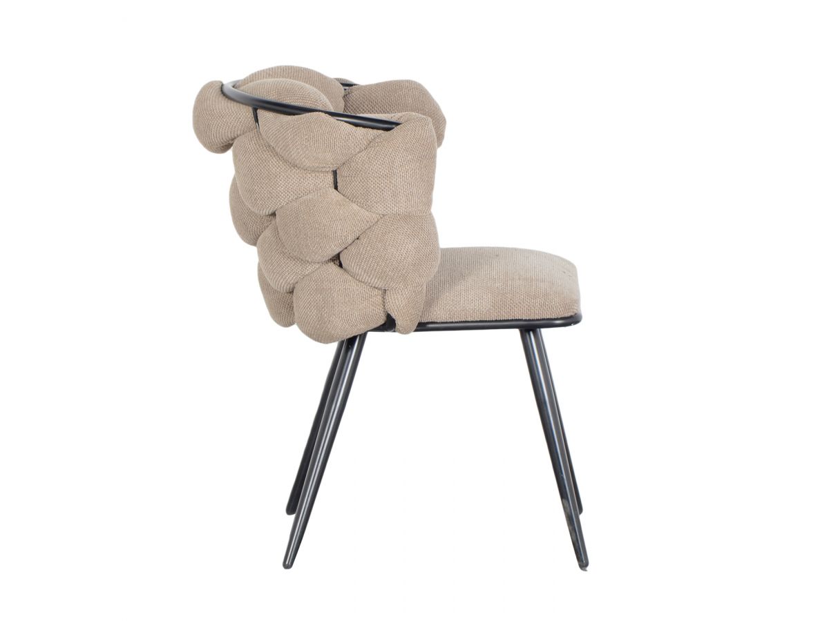 Lot de 2 chaises CHLOE texturé et pieds métal noir marron clair — vue 6