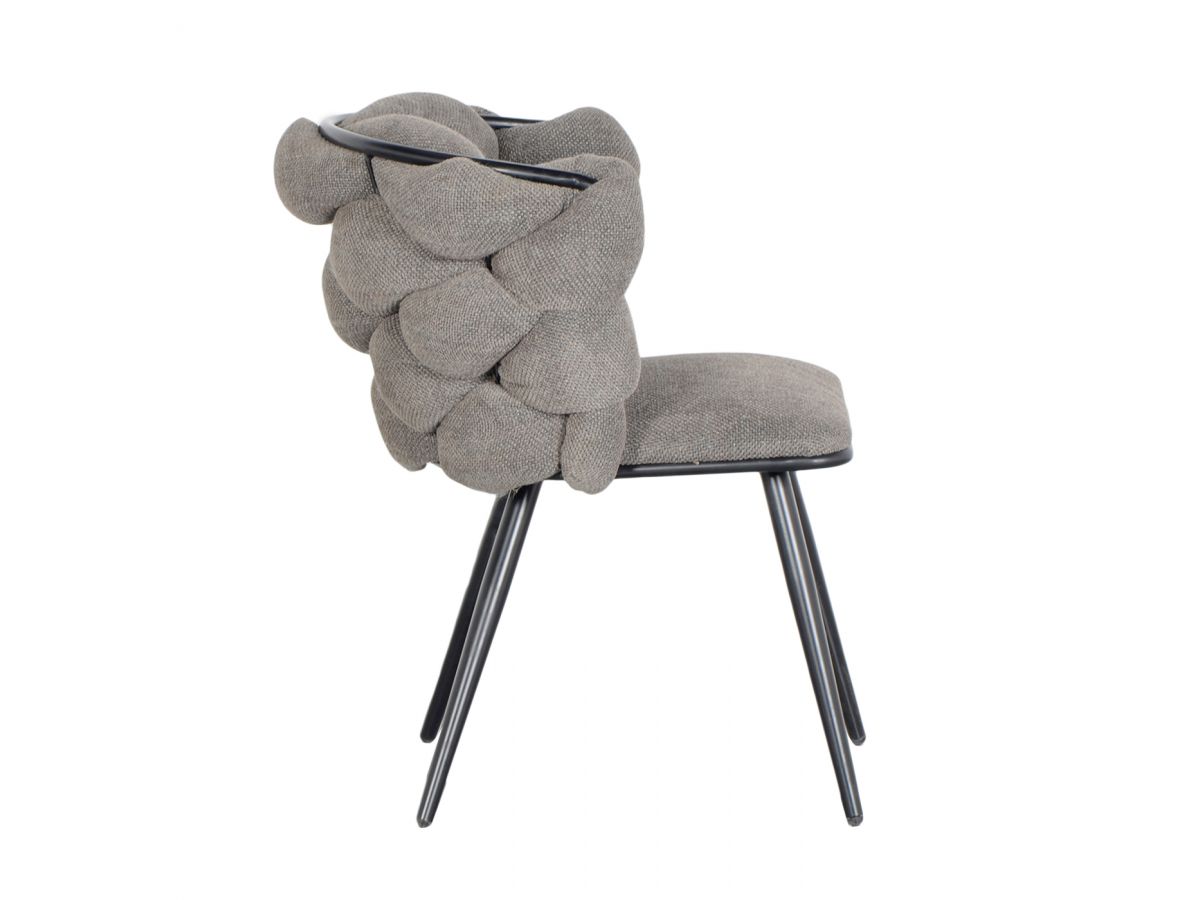 Lot de 2 chaises CHLOE texturé et pieds métal noir gris foncé — vue 6