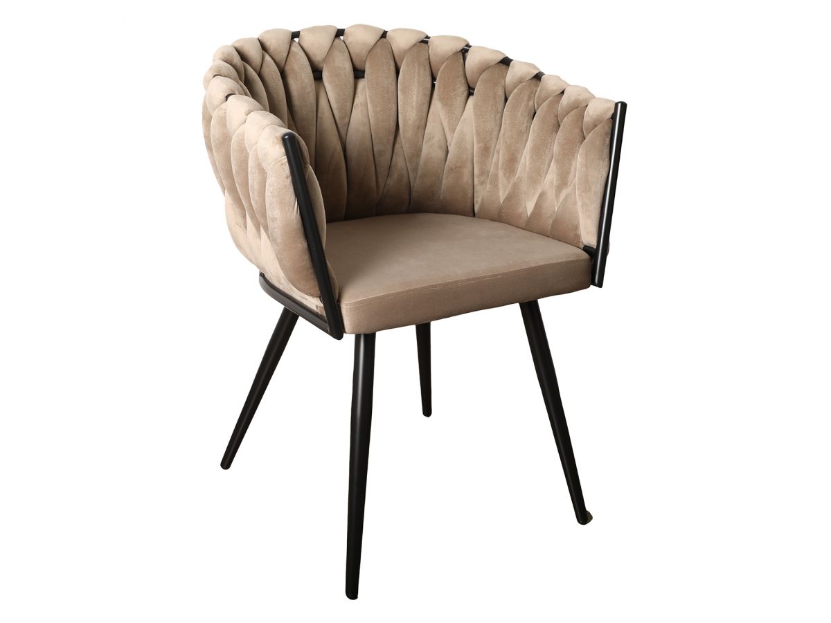 Set van 2 CHARLOTTE tafelfauteuils in fluwelen stof