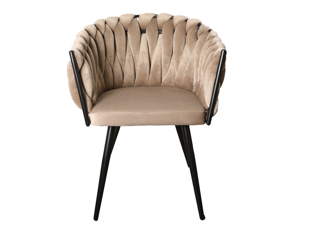 Set van 2 CHARLOTTE tafelfauteuils in fluwelen stof