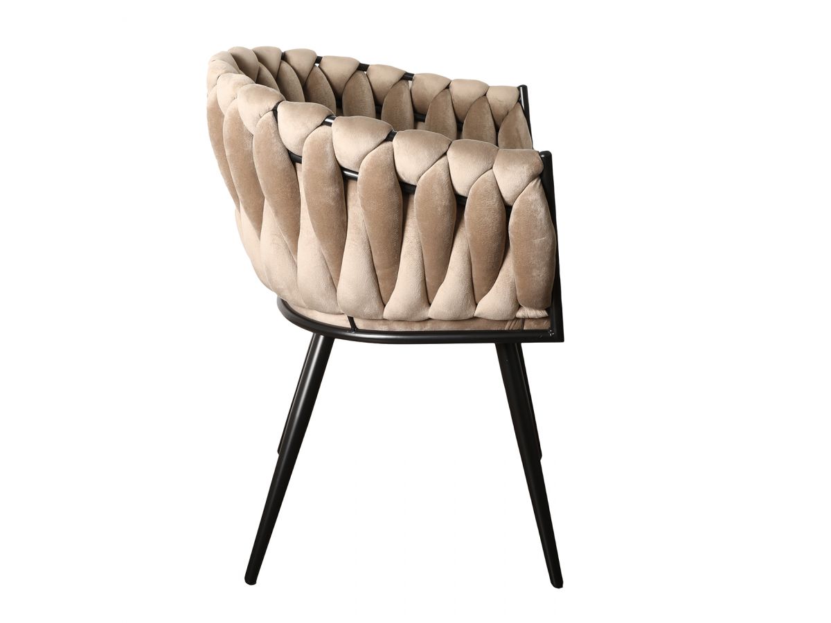 Set van 2 CHARLOTTE tafelfauteuils in fluwelen stof