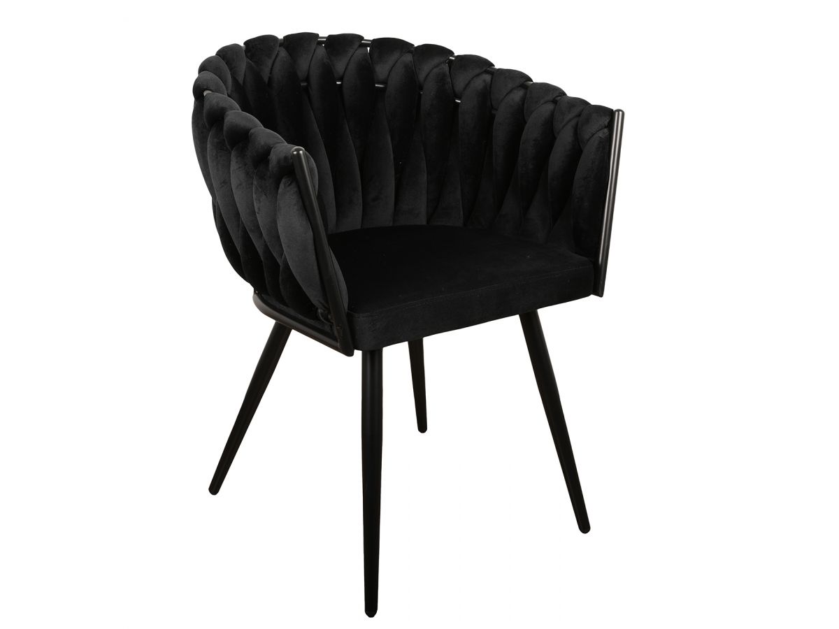Lot de 2 fauteuils de table CHARLOTTE velours noir — vue 5