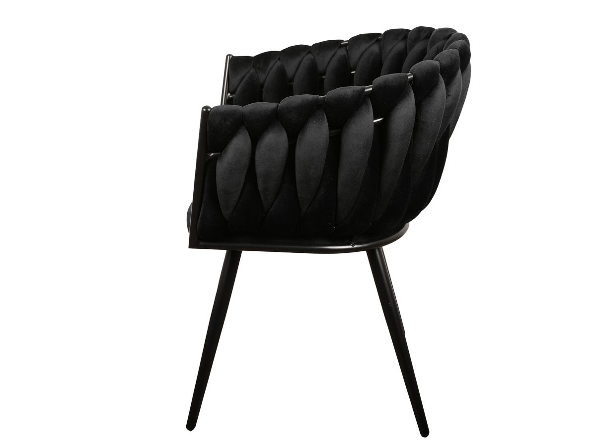 Lot de 2 fauteuils de table CHARLOTTE velours noir — vue 6