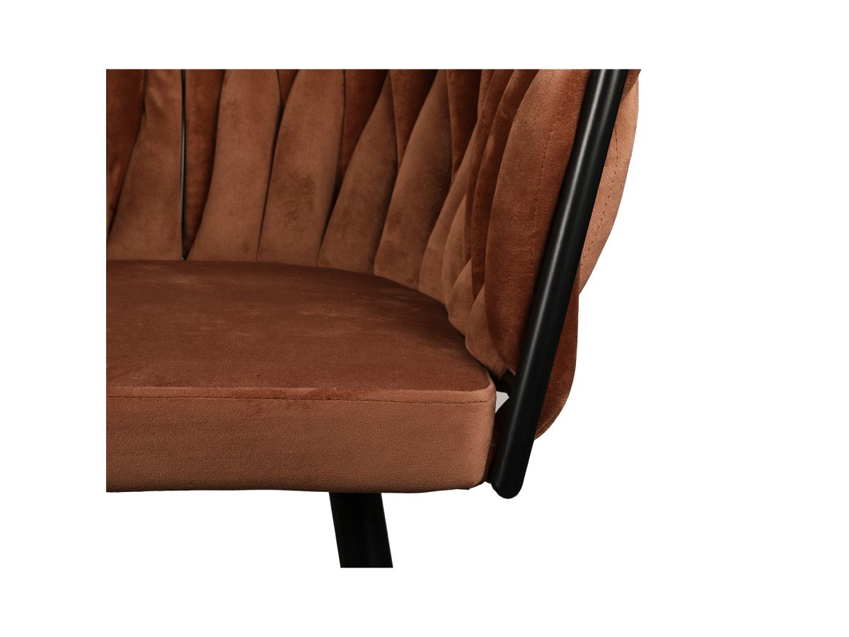 Set van 2 CHARLOTTE tafelfauteuils in fluwelen stof