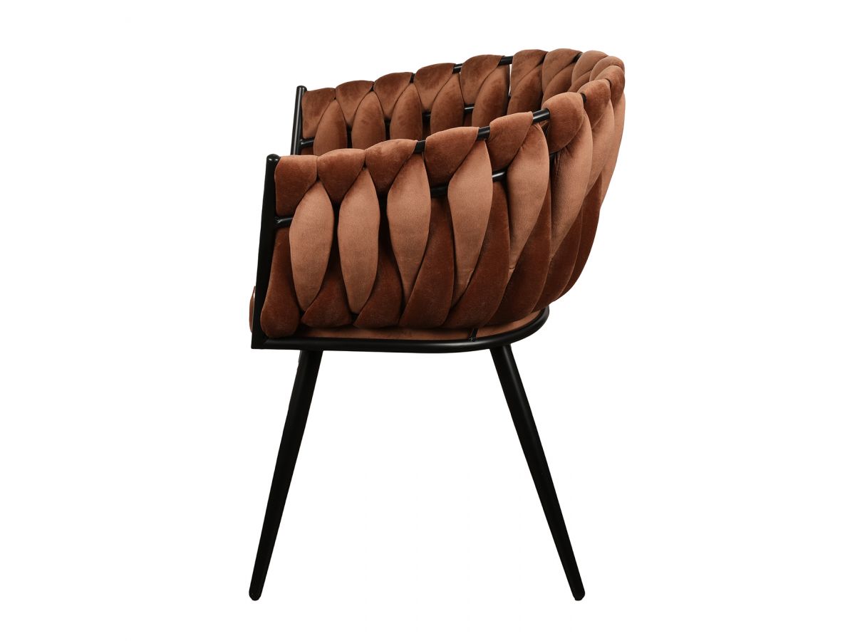 Set van 2 CHARLOTTE tafelfauteuils in fluwelen stof