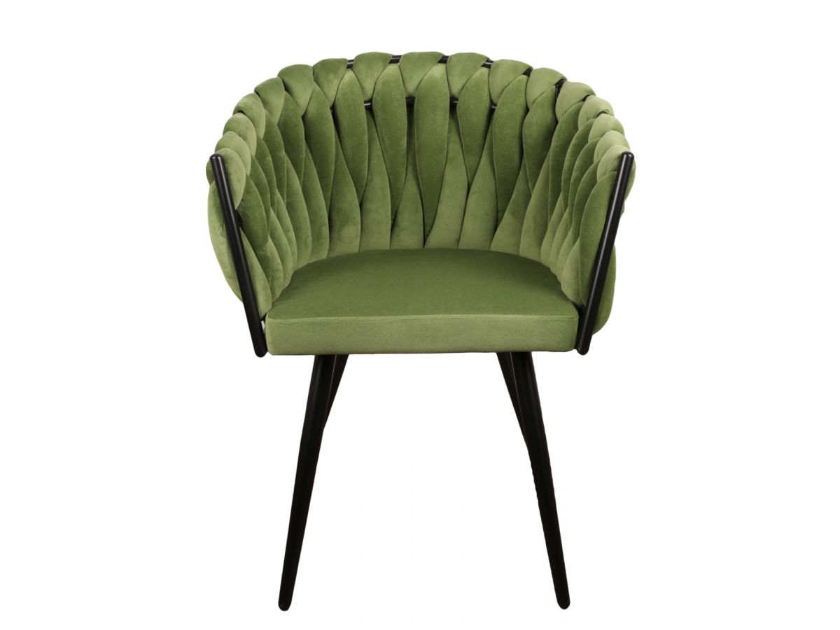 set van 2 charlotte tafelfauteuils in fluwelen stof gekleurd vert foncé