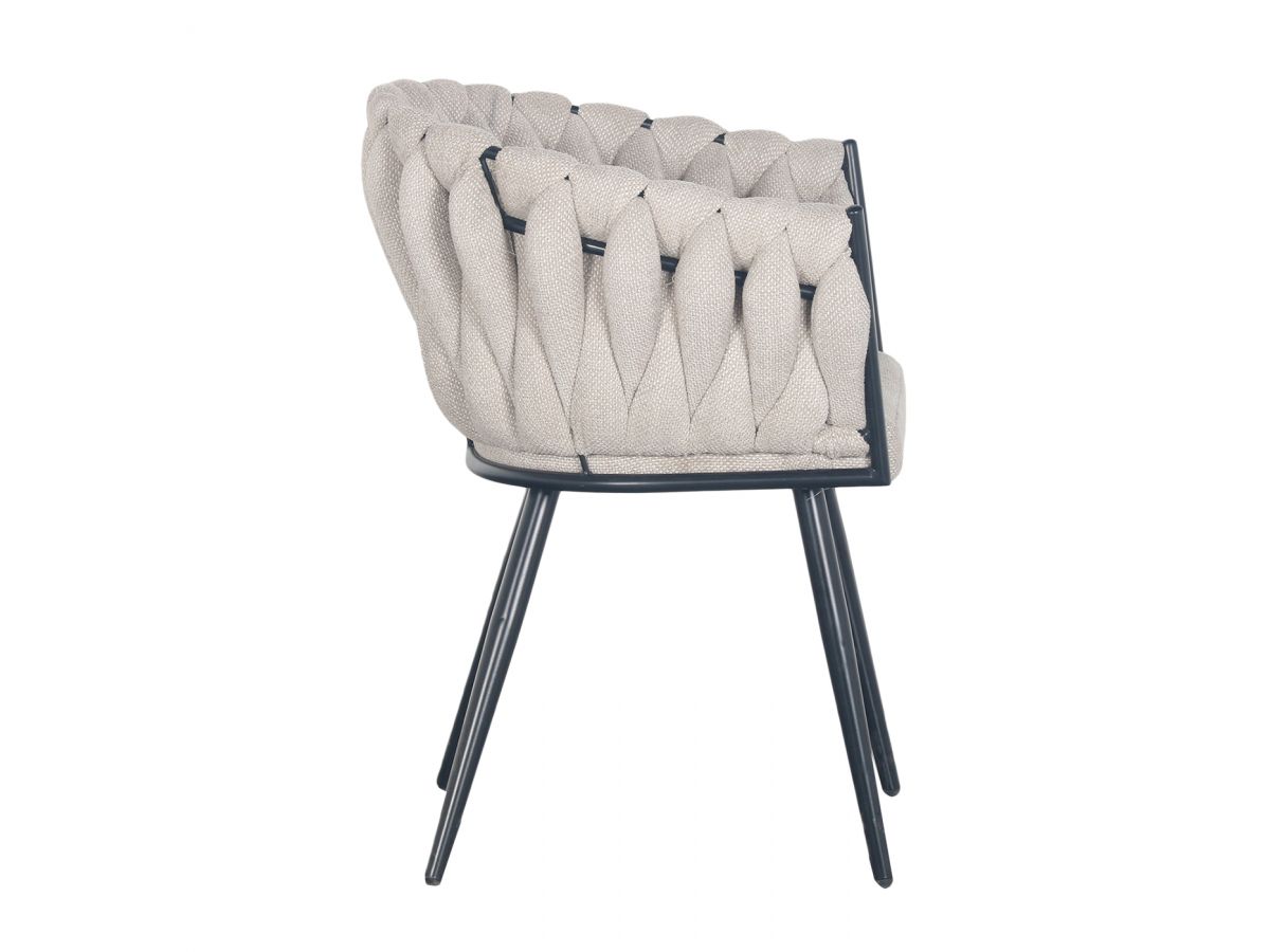 Lot de 2 fauteuils de table CHARLOTTE texturé beige — vue 5