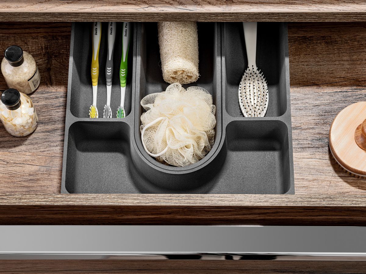 Badkamermeubel 140 cm ZINA eiken en zwart