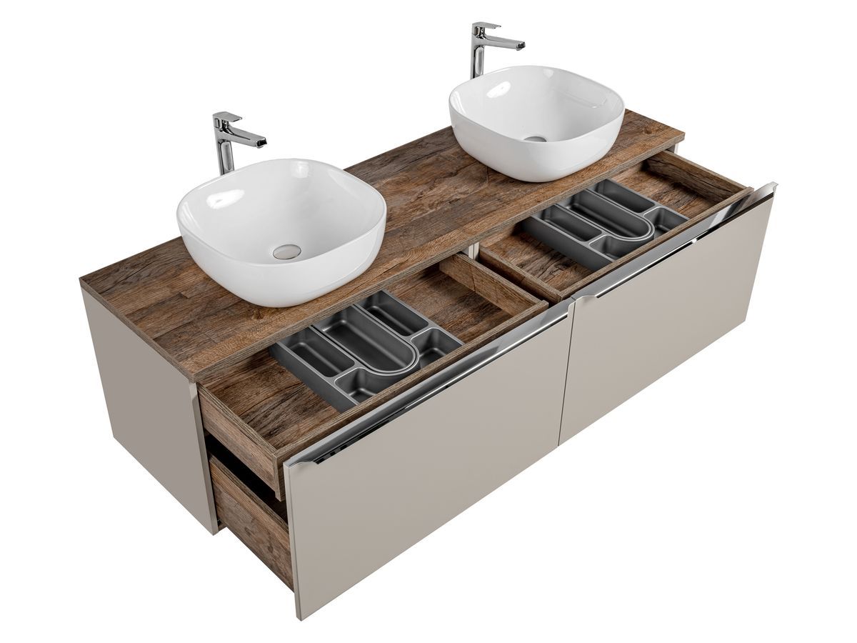 160 cm FANNY Taupe badkamerkast