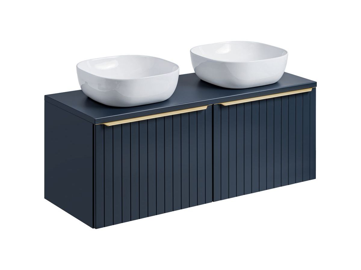 PHARA 120 cm blauw en goud badkamermeubel