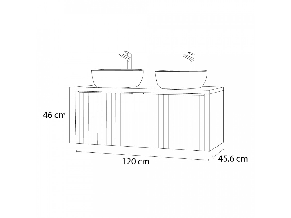 PHARA 120 cm blauw en goud badkamermeubel