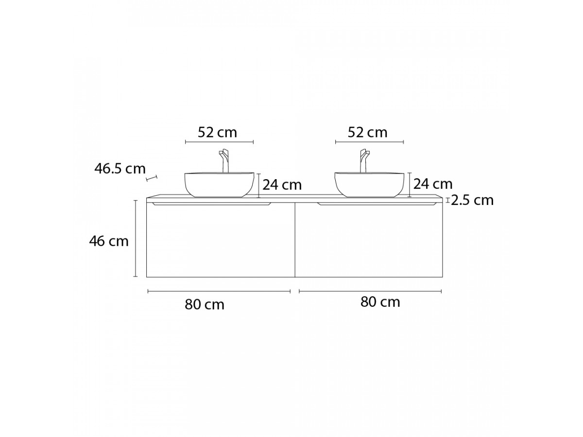 160 cm FANNY Taupe badkamerkast