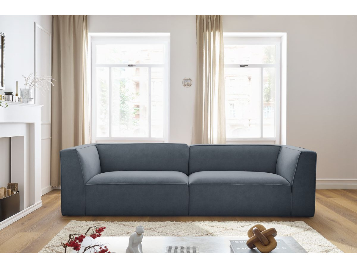 Canapé droit 4 places MOLIERE velours gris foncé — vue 4