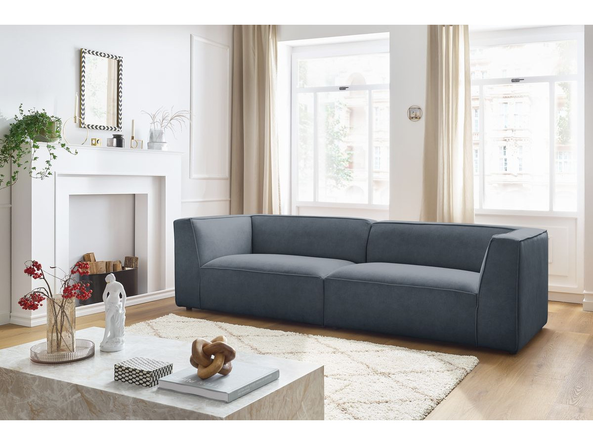 Canapé droit 4 places MOLIERE velours gris foncé — vue 5