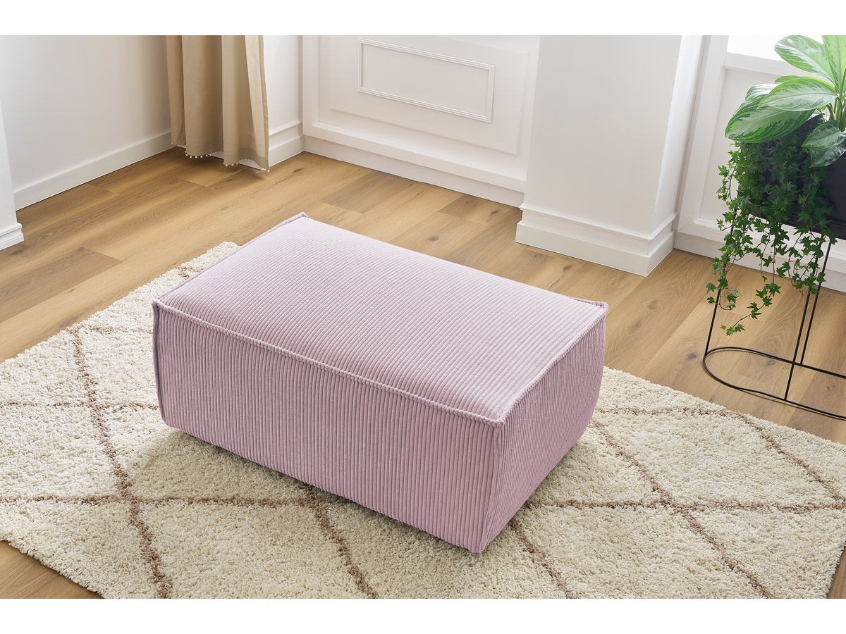 Pouf compact NIHAD velours côtelé violet — vue 5