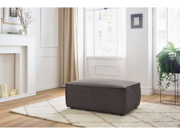Pouf NIHAD compact velours côtelé