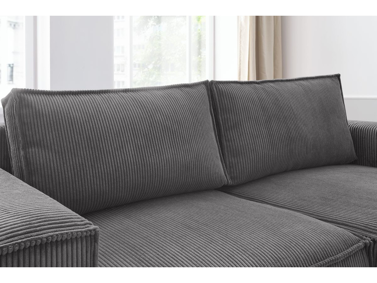 Canapé d'angle fixe compact NIHAD velours côtelé