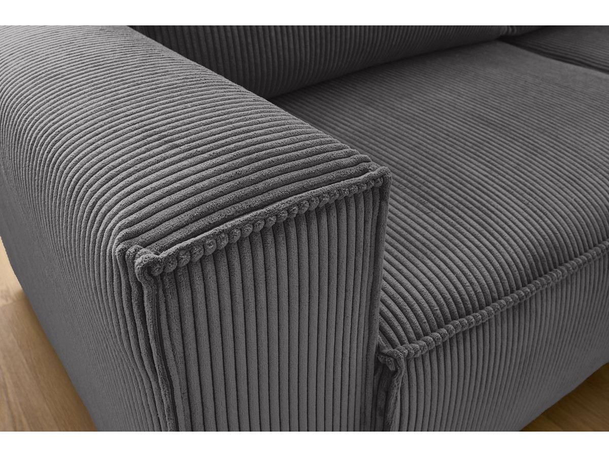 Canapé d'angle fixe compact NIHAD velours côtelé