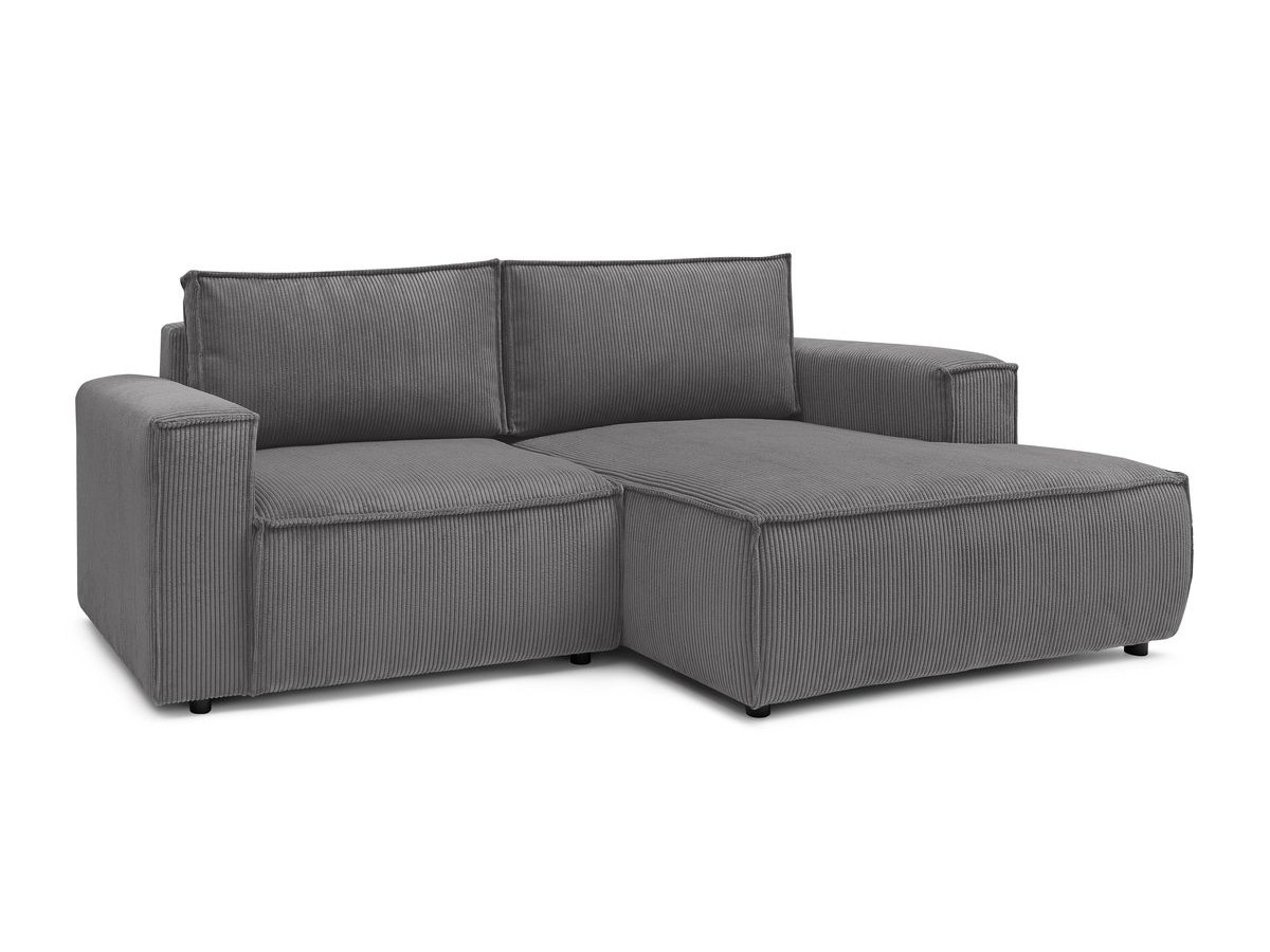 Canapé d'angle fixe compact NIHAD velours côtelé