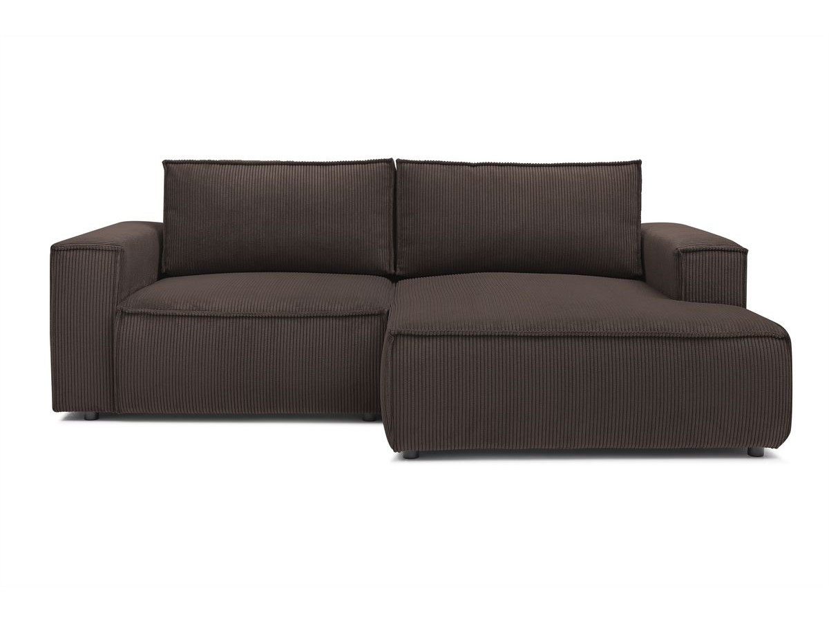 Canapé d'angle fixe compact NIHAD velours côtelé