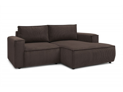 Canapé d'angle fixe compact NIHAD velours côtelé