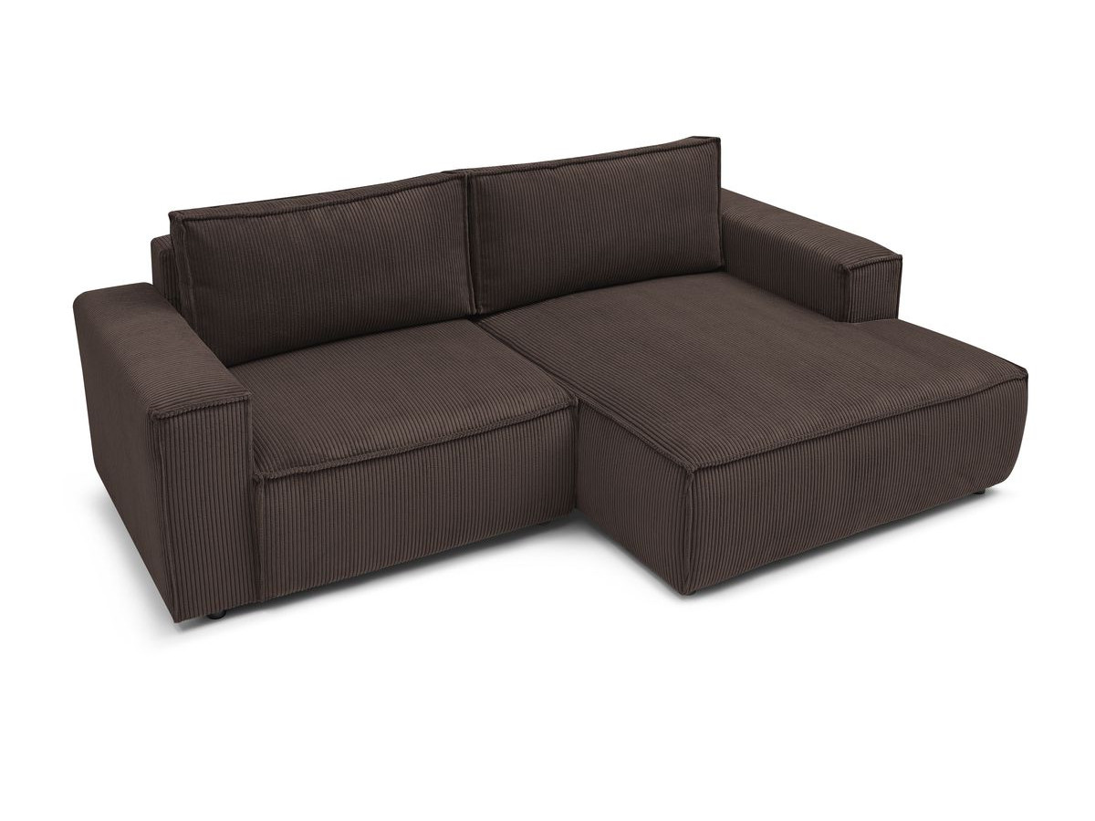 Canapé d'angle fixe compact NIHAD velours côtelé