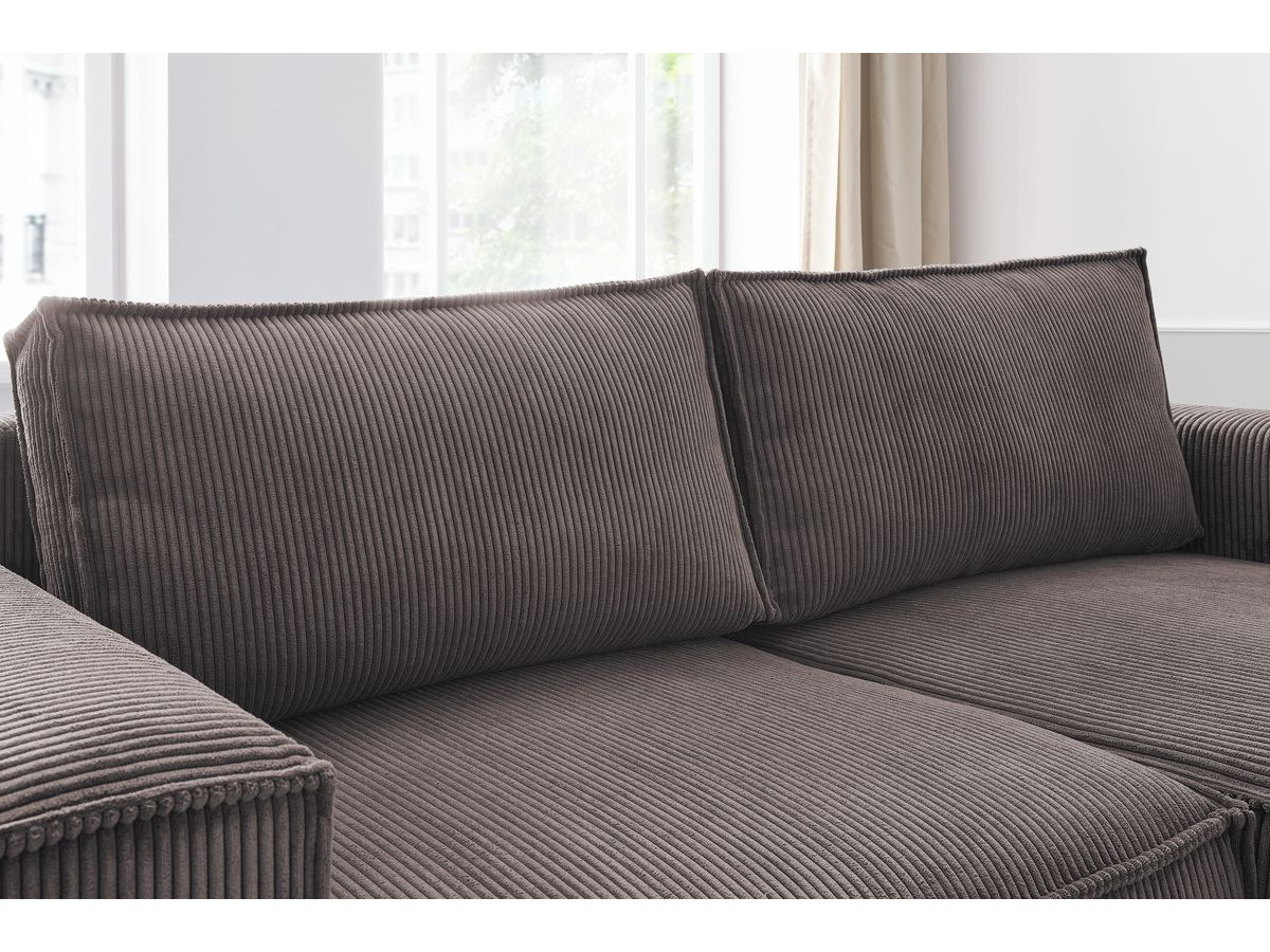 Canapé d'angle fixe compact NIHAD velours côtelé