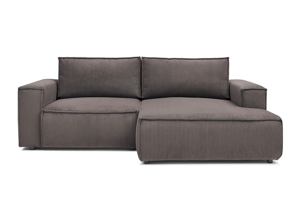 Canapé d'angle fixe compact NIHAD velours côtelé